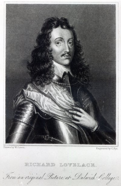 Richard Lovelace, rajzolta W. Green és metszett Charles Pye alkotó: William Dobson